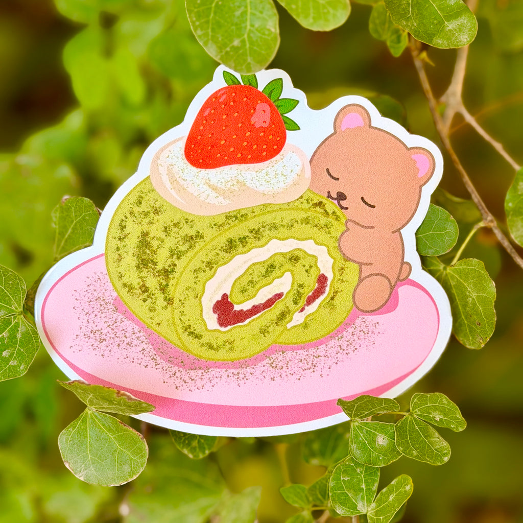 Roll Cake Matcha Bear