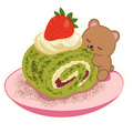 Roll Cake Matcha Bear