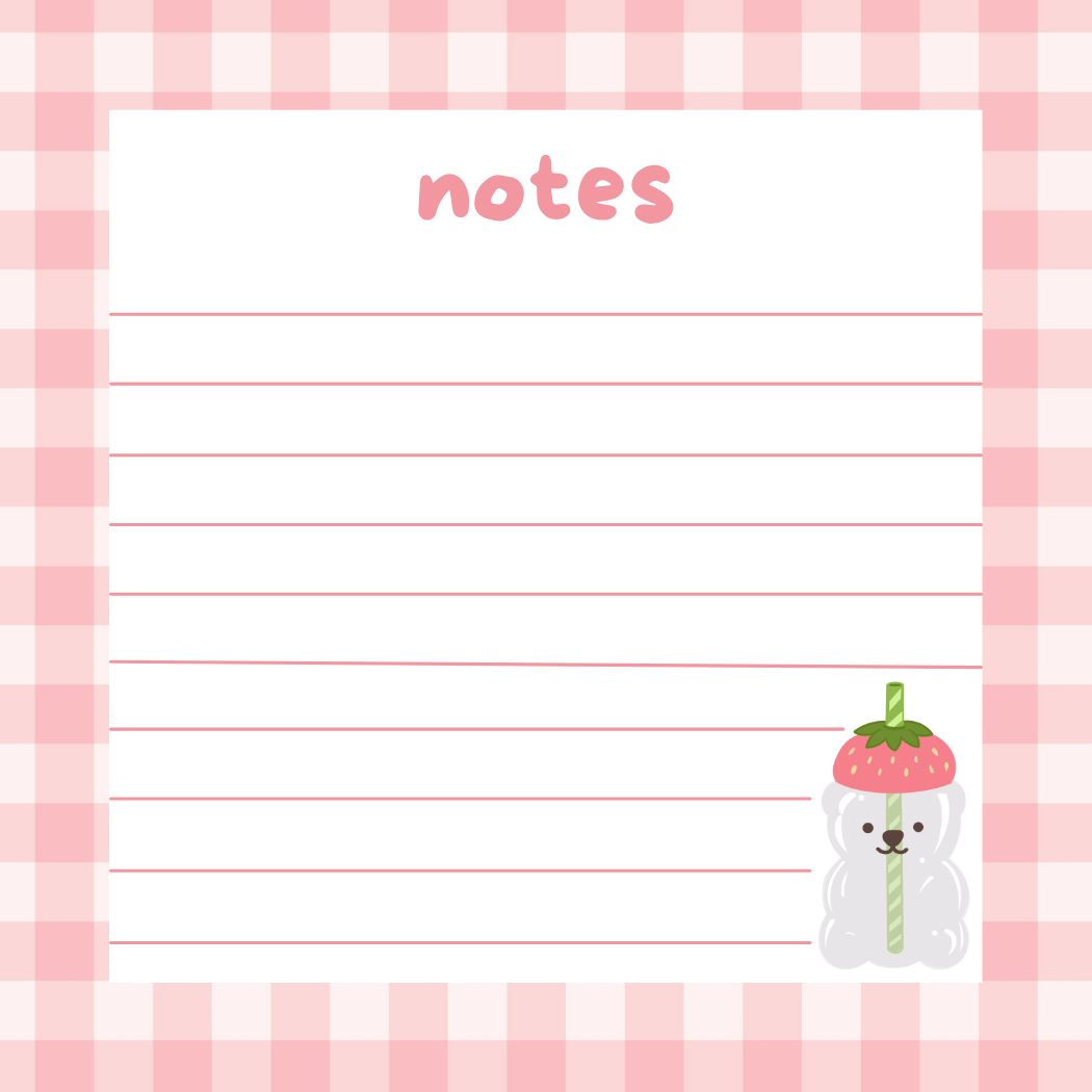 Strawberry Matcha Memo Pad