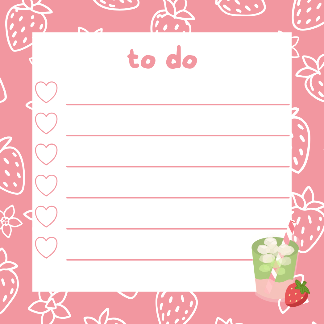 Strawberry Matcha Memo Pad